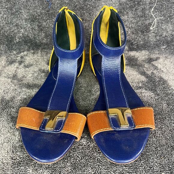 Tory Burch Casey Colorblock Sandals Women size 5.5 - Picture 2 of 8